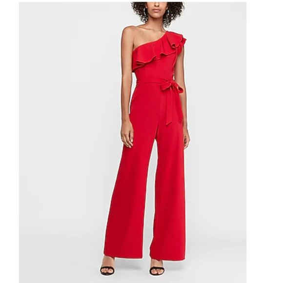 ruffle wide leg jumpsuit